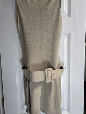 ell egar x caramella knit belted mini dress
